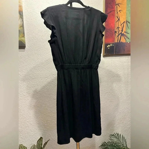 Kate Spade ruffle sleeve black mini dress size 10 - Picture 5 of 10